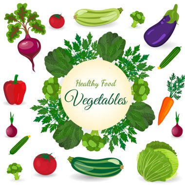 Sağlıklı sebze ve vejeteryan yiyecek pankartlar yeşil yazı tahtası. Taze organik gıda, sağlıklı beslenme vektör arka plan metin için yer ile.