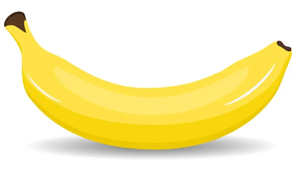 Фото реалістичний жовтий банан ізольований на білому тлі з тіні, Векторні ілюстрації . — стоковий вектор