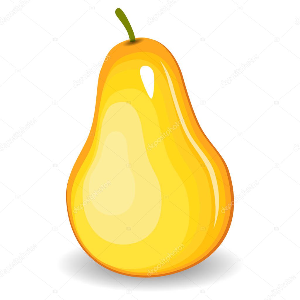Yellow pear. Vector illustration. Flat style. pear logo