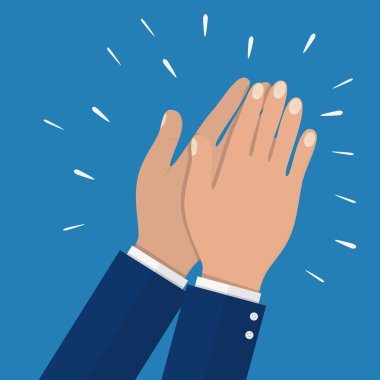 Human hands clapping. applaud hands. vector illustration in flat style. clipart