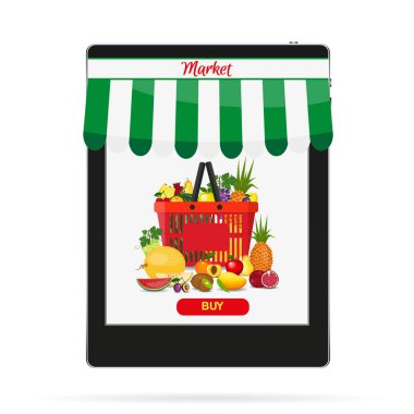 Yiyecek sipariş. Şimdi, yemek sipariş düğmesini satın alın. Online alışverişe. E-ticaret kavramı.