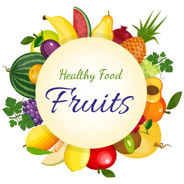 Zdravé ovoce a vegetariánské jídlo nápisy na zelené tabule. Čerstvé biopotraviny, zdravé stravování vektorové pozadí s místem pro text. — Stockový vektor