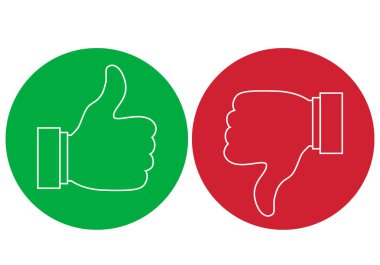 Hangi tarihlerde ve Icons set sevmemek. Başparmak yukarıya ve aşağı başparmak. Vektör yuvarlak beyaz arka plan üzerinde izole ince çizgi simgeler.