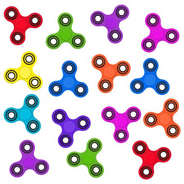 Topluca spinners kümesi. Sorunsuz topluca spinners düz stil vektör çizim desen