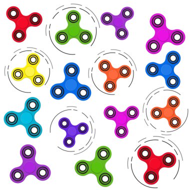 Topluca spinners kümesi. Sorunsuz topluca spinners düz stil vektör çizim desen