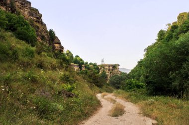 Kislovodsk yaz yeşil sakin dağ silsilesi peyzaj
