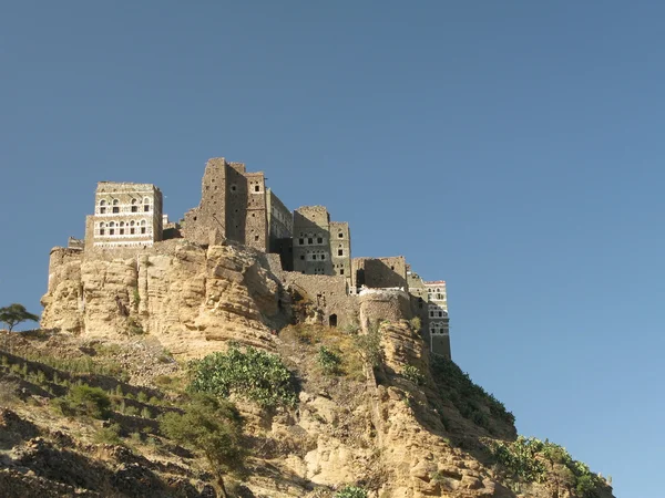 Vista a la ciudad vieja de Manakha, Yemen — Foto de Stock