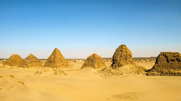 Nuri piramis, sivatag, Napata Karima régióban, Szudán — Stock Fotó