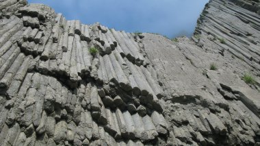 Stolbchatiy cape Kunashir, kuril Adaları, Rusya'da kayalar