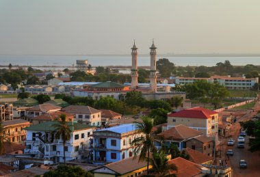 Aerial panorama view to city of Banjul, Gambia clipart