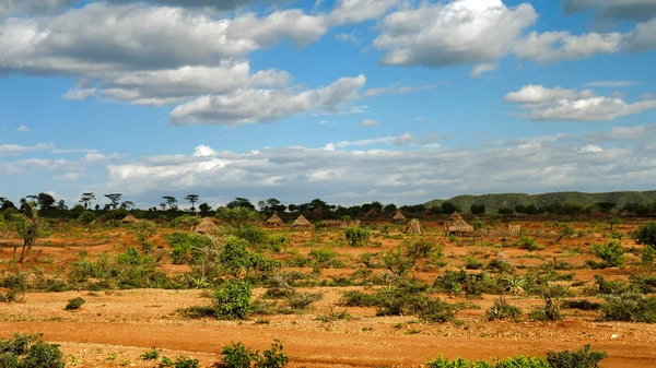 Landschaft des Dorfes Hamar Stamm Äthiopien — Stockfoto