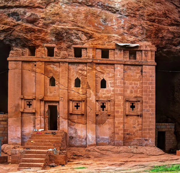 Церковь Бет-Абба-Либанос, Лалибела-Эфиопия — стоковое фото