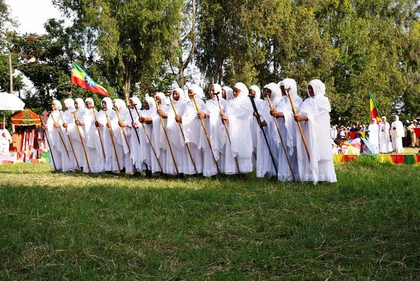 Церемонія відкриття Святого Хреста в Мескелі (Ефіопія) — стокове фото