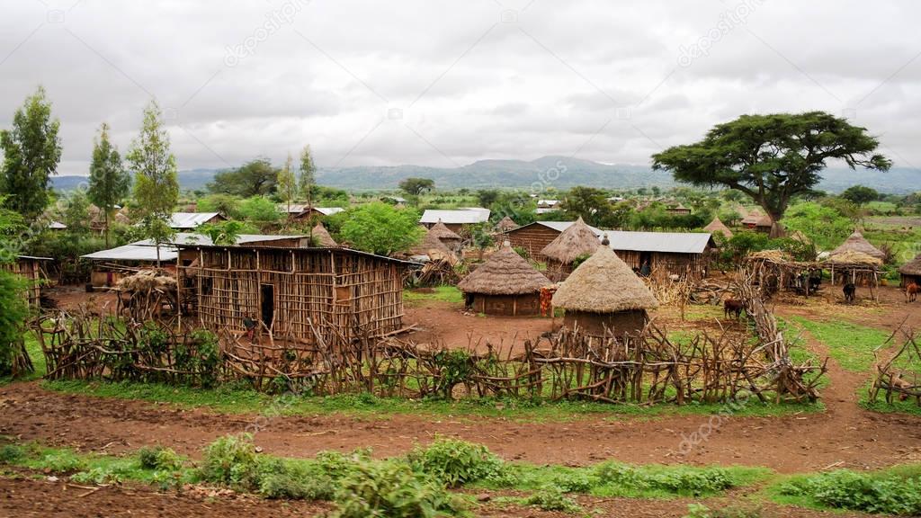 Traditional Konso tribe village in Karat Konso Ethiopia