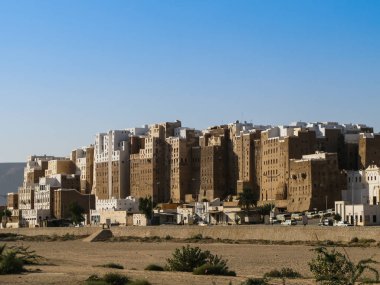 Panorama of Shibam mud skyscrapers, Hadhramaut Yemen clipart
