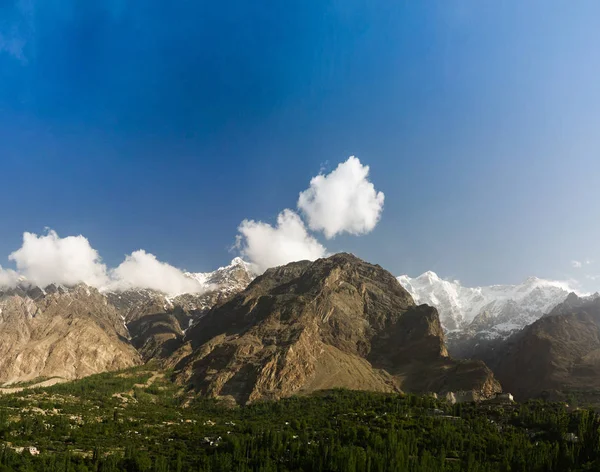 Panorama do vale de Karimabad e Hunza, Gilgit-Baltistan Paquistão — Fotografia de Stock