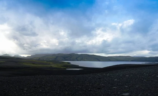 Krajina Lakagigar údolí a Langisjor jezero central Islandu — Stock fotografie