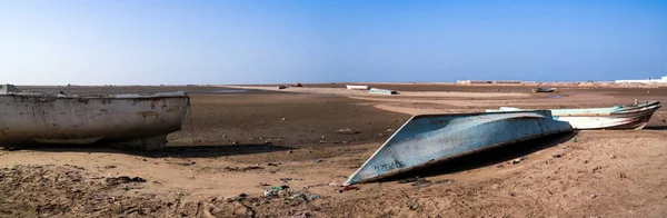 Panorama of Berbera port and beach with boats Somalia — Stock Photo, Image