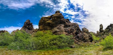Dimmuborgir doğa heykel Myvatn göl, İzlanda