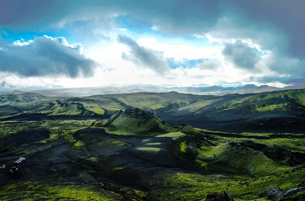 Paisagem de Lakagigar vale vulcânico da Islândia central — Fotografia de Stock