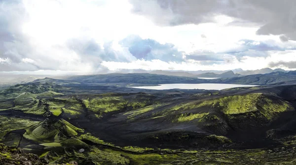 Krajina Lakagigar údolí a Langisjor jezero central Islandu — Stock fotografie