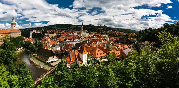 Cesky Krumlov Çek Cumhuriyeti için havadan görünümü
