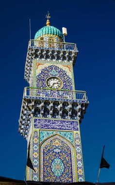 Saat Kulesi Al-Kadhimiya aka altın cami Bağdat Irak