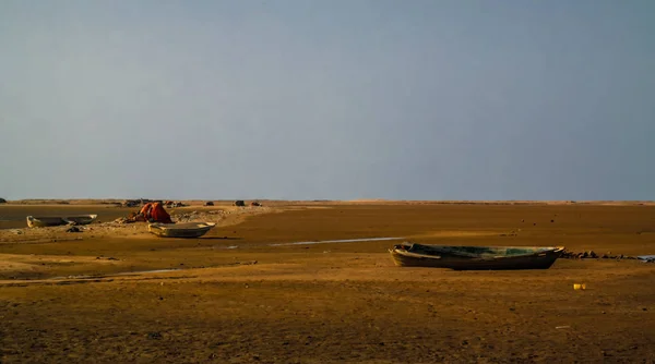 Panorama of Berbera port and beach with boats Somalia — Stock Photo, Image