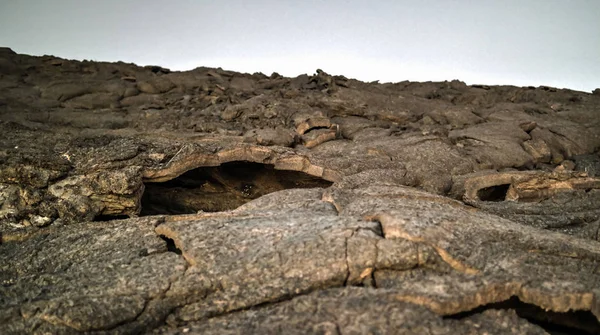 Campos de lava em torno do vulcão Erta Ale, Danakil, Afar, Etiópia — Fotografia de Stock