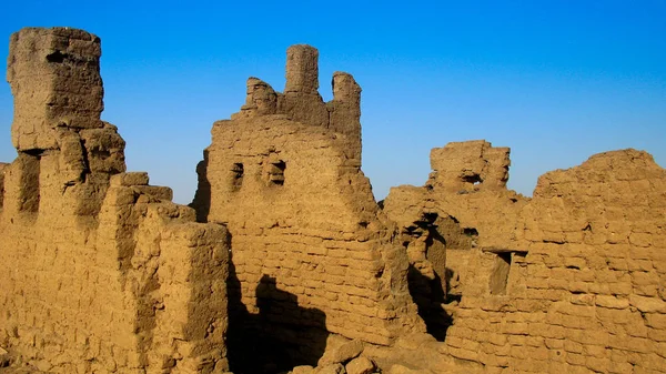 Zerstörte Festung auf der Insel Sai, Nil, Sudan — Stockfoto