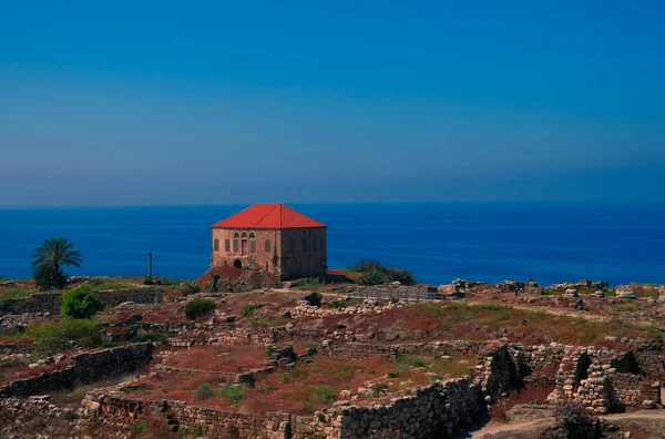 Panoramatický pohled Byblos starověké zříceniny, Jubayl Libanon — Stock fotografie