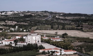 Obidos eski şehir Portekiz görünümüne Cityscape