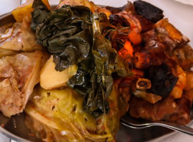 Cozido das Furnas local azorean volcanic meal, Sao Miguel, Azores, Portugal