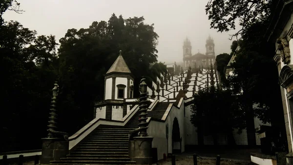 Stairway to Santuario do Bom Jesus do Monte, Braga, Portugal — Stok fotoğraf