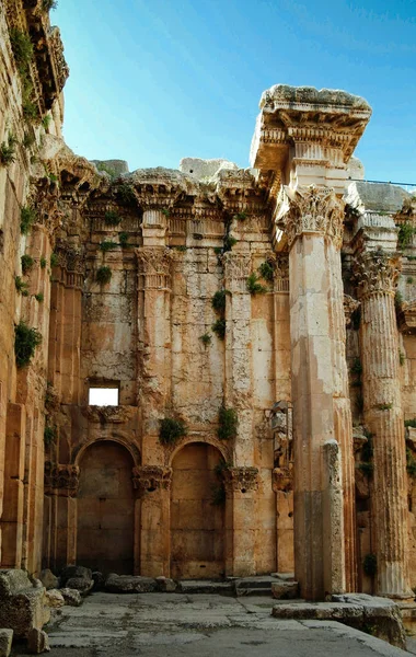 Ruinas del templo de Baco en Baalbek, valle de Bekaa, Líbano — Foto de Stock