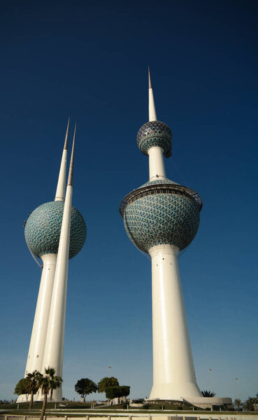 Exterior view to fresh water reservoir aka Kuwait Towers, Kuwait