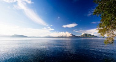Eruption of Tavurvur volcano, Rabaul, New Britain island, Papua New Guinea clipart