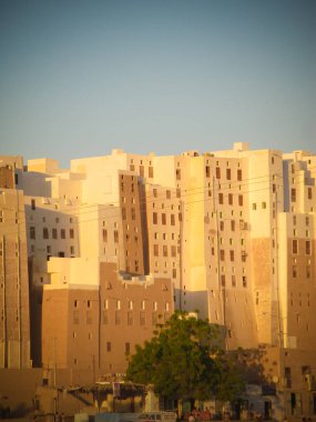 Şibam çamur gökdelenler,: Hadramout, Yemen Panoraması