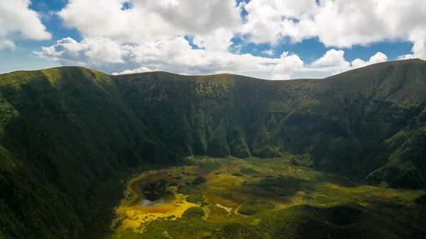 Luftaufnahme von Caldeira do faial, Insel Faial, Azoren, Portugal — Stockfoto