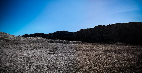 Panorama inside caldera of Pico volcano, Azores, Portugal Royalty Free Stock Photos