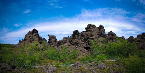 Dimuborgir Naturskulptur rund um den Myvatn See, Island — Stockfoto