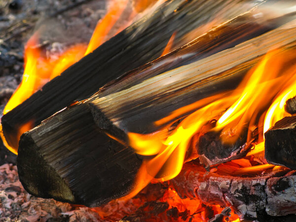 Flame in fireplace, Mari El, Russia