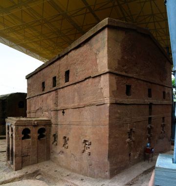Biete Mariam kaya kesme kilisede Lalibela, Etiyopya