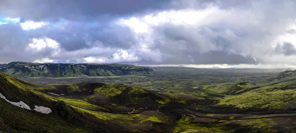 Táj Lakagigar vulkáni völgy középső Izland — Stock Fotó