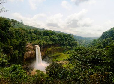 Panorama of main cascade of Ekom waterfall at Nkam river, Cameroon clipart