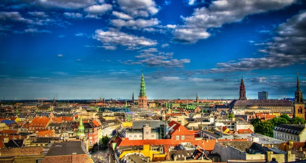 Panoramatické letecké panorama města Kodaň, Dánsko — Stock fotografie