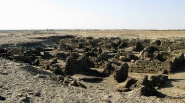 Ruined fortress at the Sai island, Nile river, Sudan clipart
