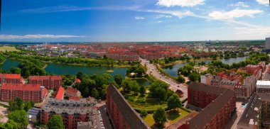 Kopenhag şehir, Danimarka panoramik hava cityscape