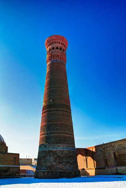 Minareto di Moschea Kalyan come parte del complesso Po-i-Kalyan Bukhara, Uzbekistan — Foto Stock