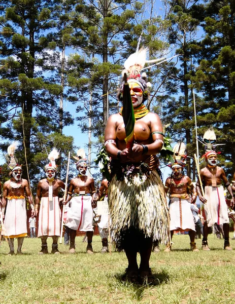 Partecipanti al festival della tribù locale del Monte Hagen, Papua Nuova Guinea — Foto Stock